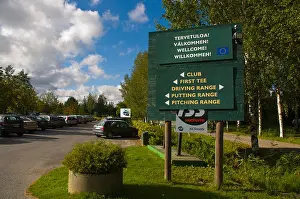 Golf Course Prints: Kalafornia golf course sign Pori Finland Europe