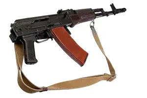Trigger Prints: kalashnikov AK 74 assault rifle isolated on white background