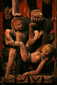 Heterosexual Prints: Kama Sutra sex position depicted at the Pashupati Mandir Temple at Durbar Square in Bhaktapur