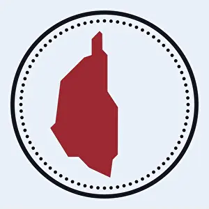 Infographics Prints: Kapas Island round stamp. Round logo with map and title