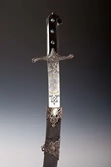 Sabre Prints: Karabela sabre with scabbard for the traditional attire Höfelmajer, Ignacy