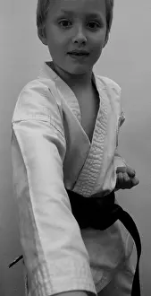 Martial Arts Prints: Karate Kid with black belt