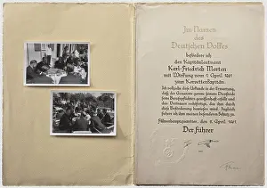 Militaria Prints: Karl-Friedrich Merten, four promotion documents 1930 - 1941 Appointment to Leutnant zur See(Lieutenant JG)