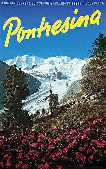 Karl Wehrli - Poster - Pontresina - 74x102, 1958, added Photo Filli, Sils Engadin; Foto J