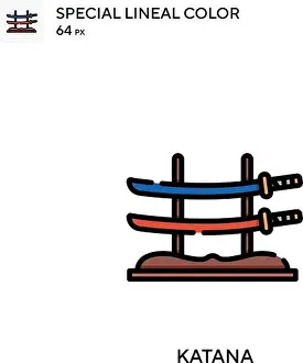 Katana Special lineal color icon