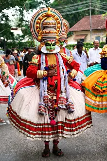 Kathakali Prints: Kathakali dancer of Kerala, India