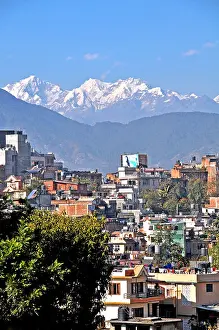 Himalayan Prints: Kathmandu city and Himalaya range Nepal