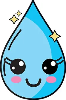 Happy Face Prints: kawaii cute happy water drop