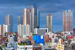 Kanto Prints: Kawasaki, Japan downtown city skyline at dusk in the Musashi-Kosugi area