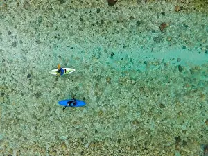 Kayaking and Rafting Adventure on River Soca in Slovenia near Bovec in Summer