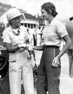 Motor Racing Prints: Kaye Petre (left) with Elsie Wisdom at Brooklands