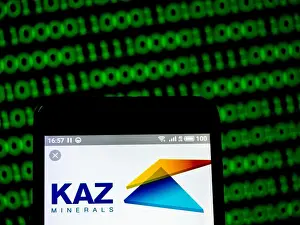 Finance And Economy Prints: KAZ Minerals plc company logo seen displayed on smart phone