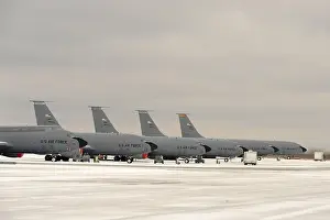 Refueling Prints: KC-135 Stratotankers sit on the flight line Feb
