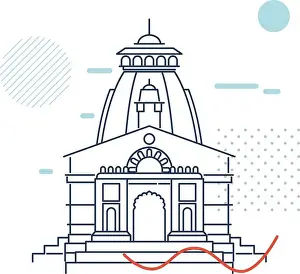 Kedarnath Temple, Jyotirlingas - Uttarakhand - Stock Illustration as EPS 10 File