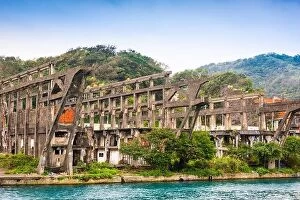 Images Dated 2nd March 2017: Keelung, Taiwan old ruins of a shipyard on the water