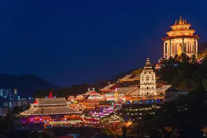 Penang Prints: Kek Lok Si Temple at night, Ayer Hitam, Penang, 2010