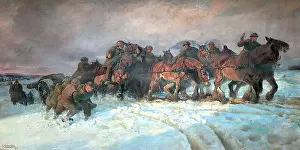 Painters Prints: Kemp-Welch Lucy Elizabeth - Big Guns to the Front - British School - 19th Century