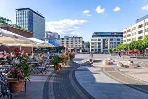 Shopping Street Prints: Kennedyplatz in Essen, a central square in the city centre