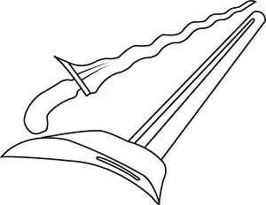 Yogyakarta Prints: keris traditional weapon from indonesia in flat illustration vector