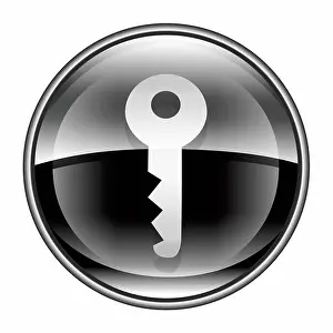 Click Prints: Key icon black, isolated on white background
