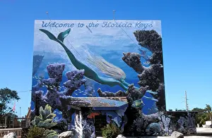 Mermaid Prints: Key Largo Florida Keys Mermaid Welcome to the Florida Keys Sign