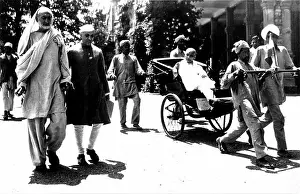 Rickshaw Prints: Khan Abdul Ghaffar Khan and Jawaharlal Nehru walk to a Congress meeting