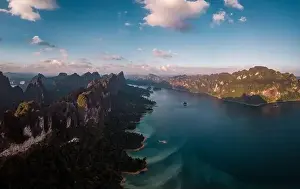 Khao Sok Thailand, drone aerial view over the lake