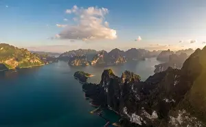 Drone Landscape Prints: Khao Sok Thailand, drone aerial view over the lake