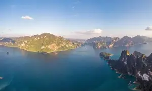 Khao Sok Thailand, drone aerial view over the lake