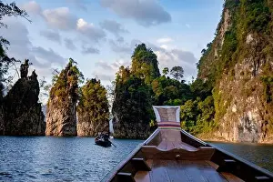 Thani Prints: Khao Sok Thailand, Scenic mountains on the lake in Khao Sok National Park