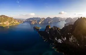 Thani Prints: Khao Sok Thailand, Scenic mountains on the lake in Khao Sok National Park