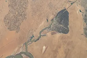 Saudi Arabia Prints: The Khawr az-Zubayr Waterway separates Kuwait and Iraq along the Persian Gulf