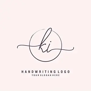 Business Card Prints: KI Letter logo minimal modern