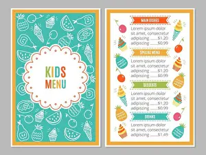Beverages Prints: kids menu template