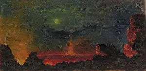 Vietnam War Prints: Kilauea Caldera by Night attributed to Ogura Yonesuke Itoh