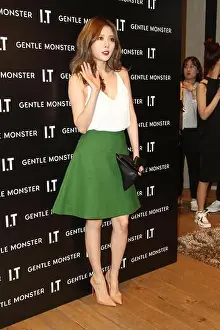 Celeb Prints: Kim Hyuna of South Korean girl group 4Minute poses at a promotional event for Gentle Monster sunglasses of fashion