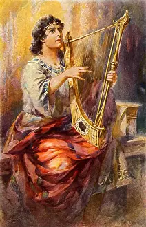 King David Prints: King David playing the harp