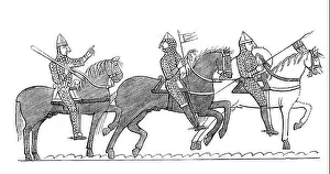 Military Tactics Prints: King William adressing his Norman Soldiers during the Battle of Hastings in 1066