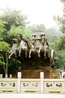 Wuhan Prints: King Zhuang of Chu sculpture, East Lake Park, Wuhan City, Hubei, China