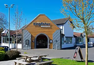 Kingfisher Prints: The Kingfisher, a Wetherspoon pub, in Poynton, Cheshire, England UK