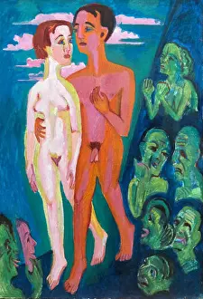 Expressionist Prints: Kirchner. Painting entitled Two Against the World by Ernst Ludwig Kirchner (1880-1938)