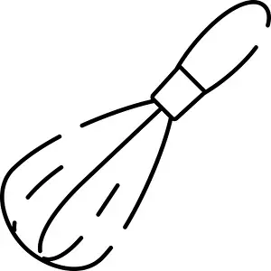 Kitchenware Prints: Kitchen whisk cooking utensil line art illustration