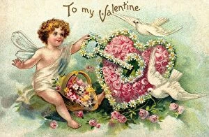 Kitsch Collection: kitsch / souvenir, USA, Valentine greetings 'To my Valentine', illustration, 1911