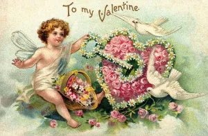 kitsch / souvenir, USA, Valentine greetings To my Valentine, illustration, 1911, Additional-Rights-Clearences-Not Available
