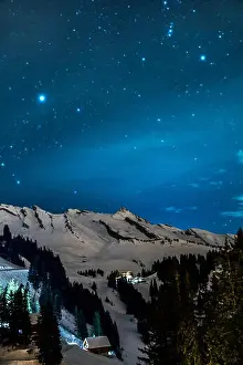 Ski Resort Prints: Klewenalps Resort at Night 2