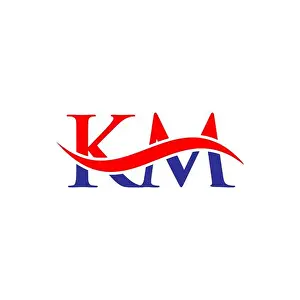 Wave Logo Prints: KM Combine Letter Logo Vector Template. Letter KM Logo Design Modern Typography Sign