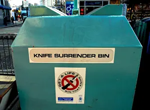 Prevent Prints: Knife surrender bin, Britain UK