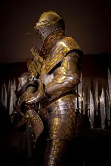 Northern Italy Prints: Knight's armour, interior, Doge's Palace, Palazzo Ducale, Venice, Veneto, Italy