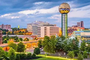 Knoxville, Tennessee, USA downtown skyline at twilight