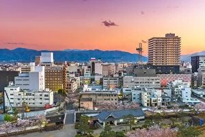 Images Dated 13th April 2017: Kofu, Yamanashi, Japan downtown cityscape at dusk